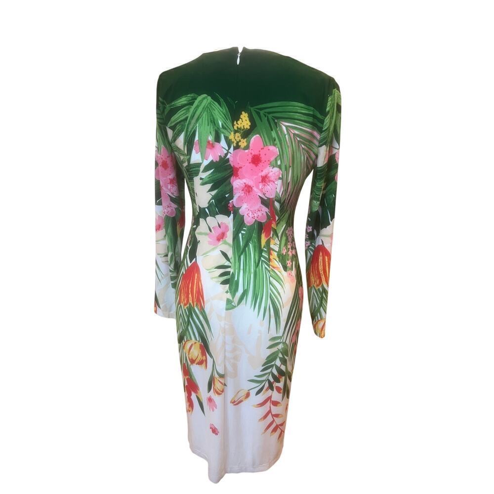 MAGGY LONDON NWT lined hawiaan floral pencil dress womens size 4 - Picture 4 of 11